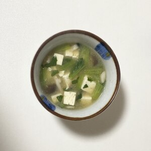 ほうれん草 豆腐 しめじのお味噌汁